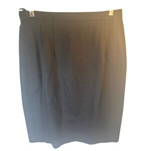 Constance Saunders Black Textured Pencil Skirt Womens Size 12 Knee Length Office